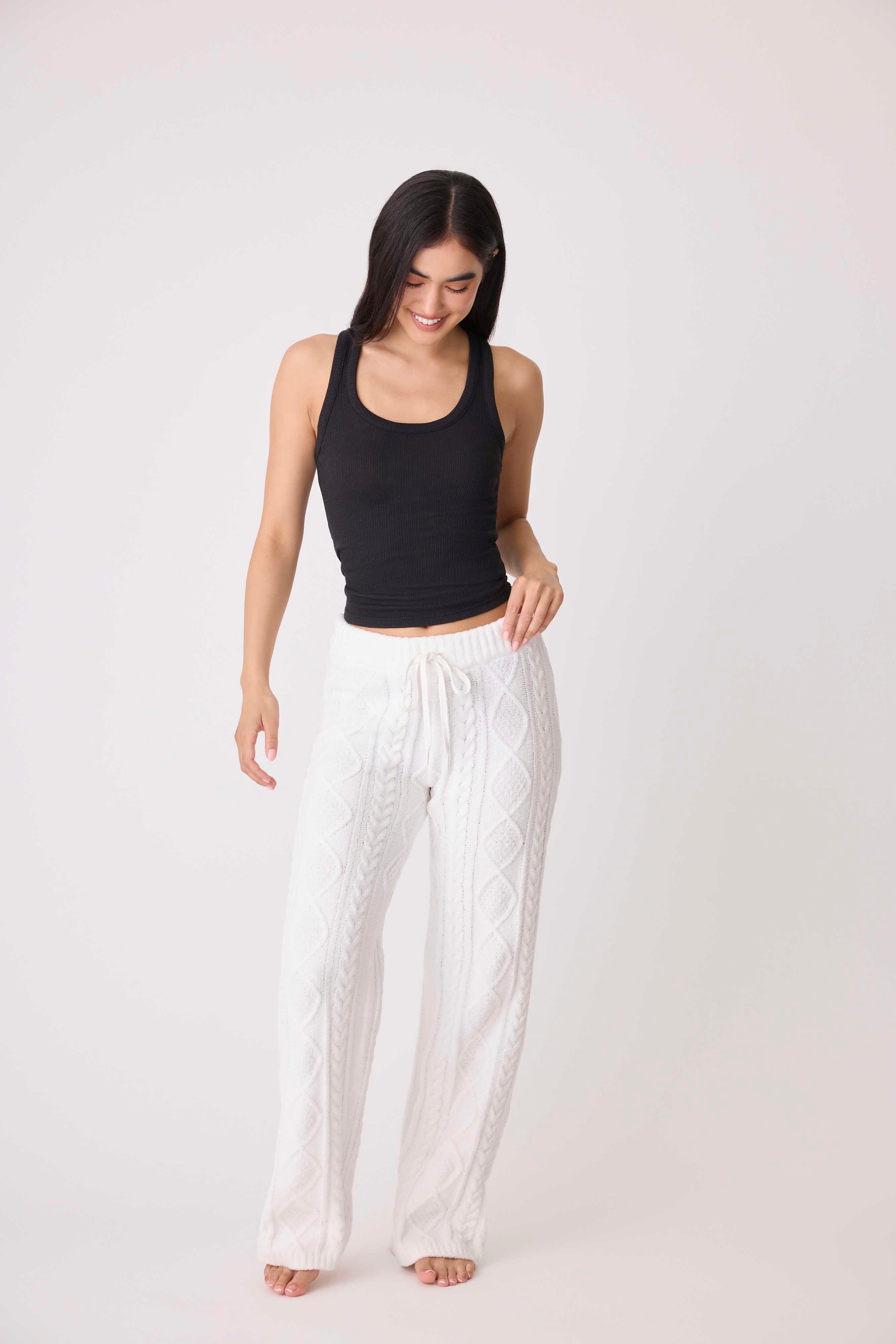 Chenille Cable Knit Lounge Pants - Image 4