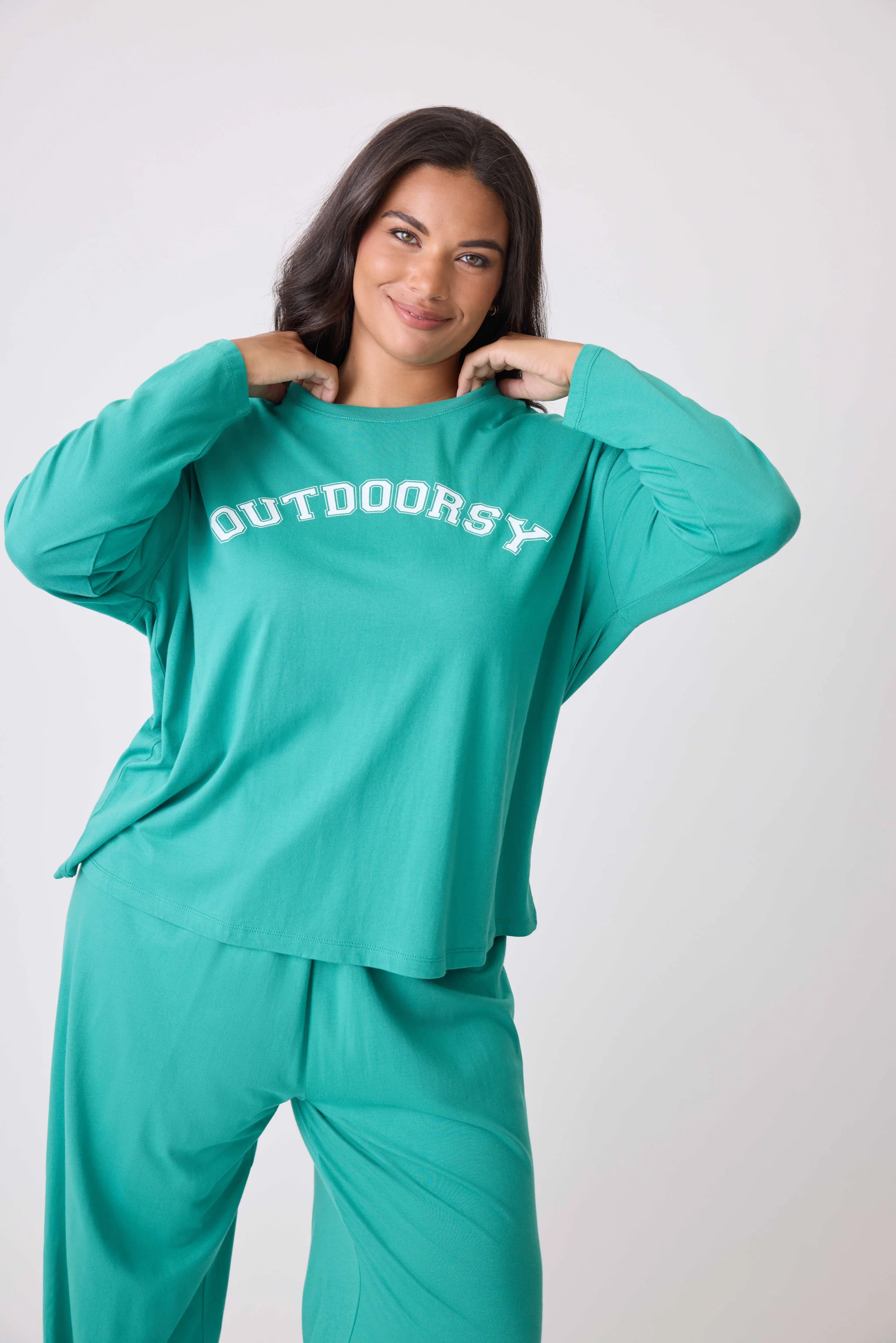 Outdoorsy Cotton Lounge Set Plus Size - Image 3