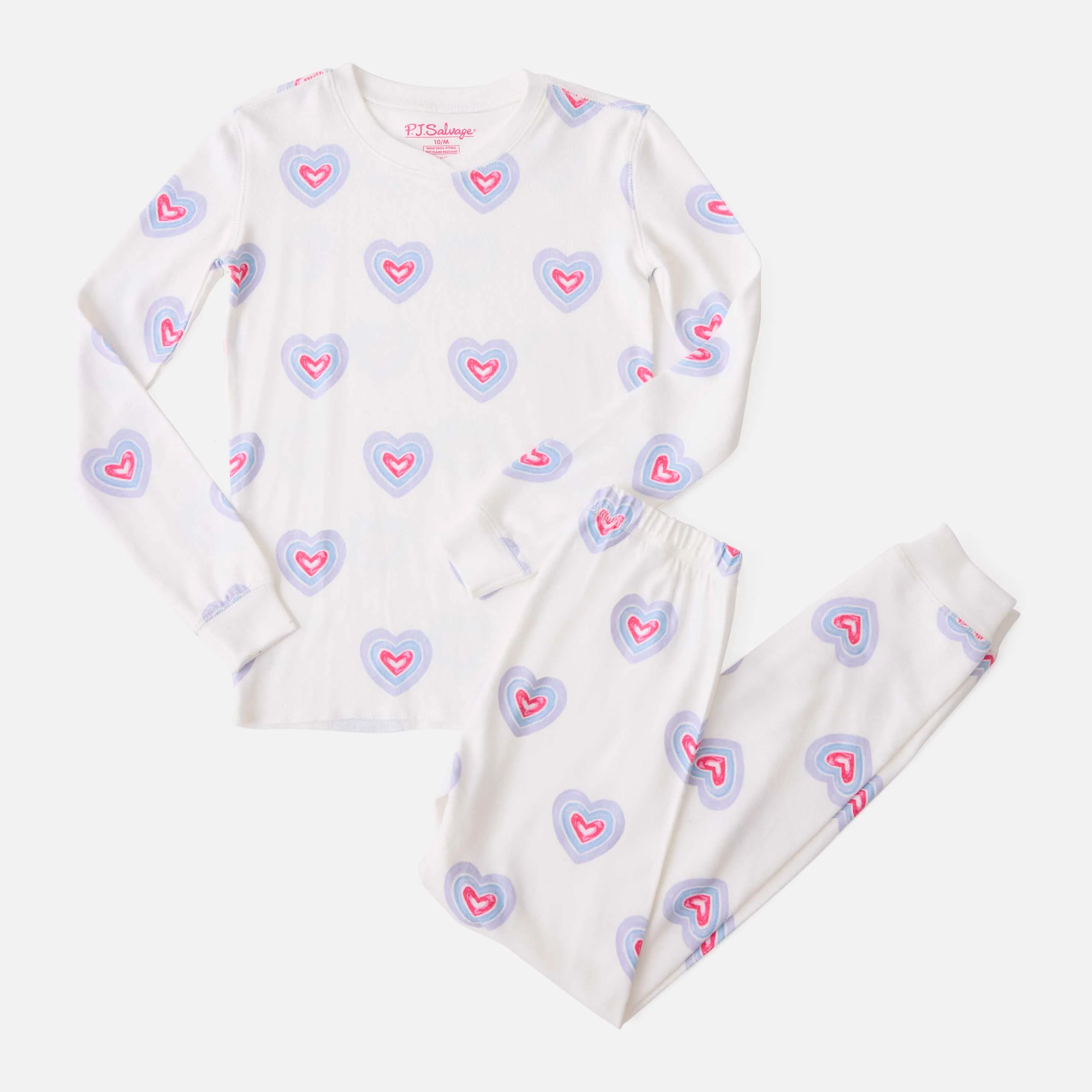 Peace & Love Kids' Hearts PJ Set