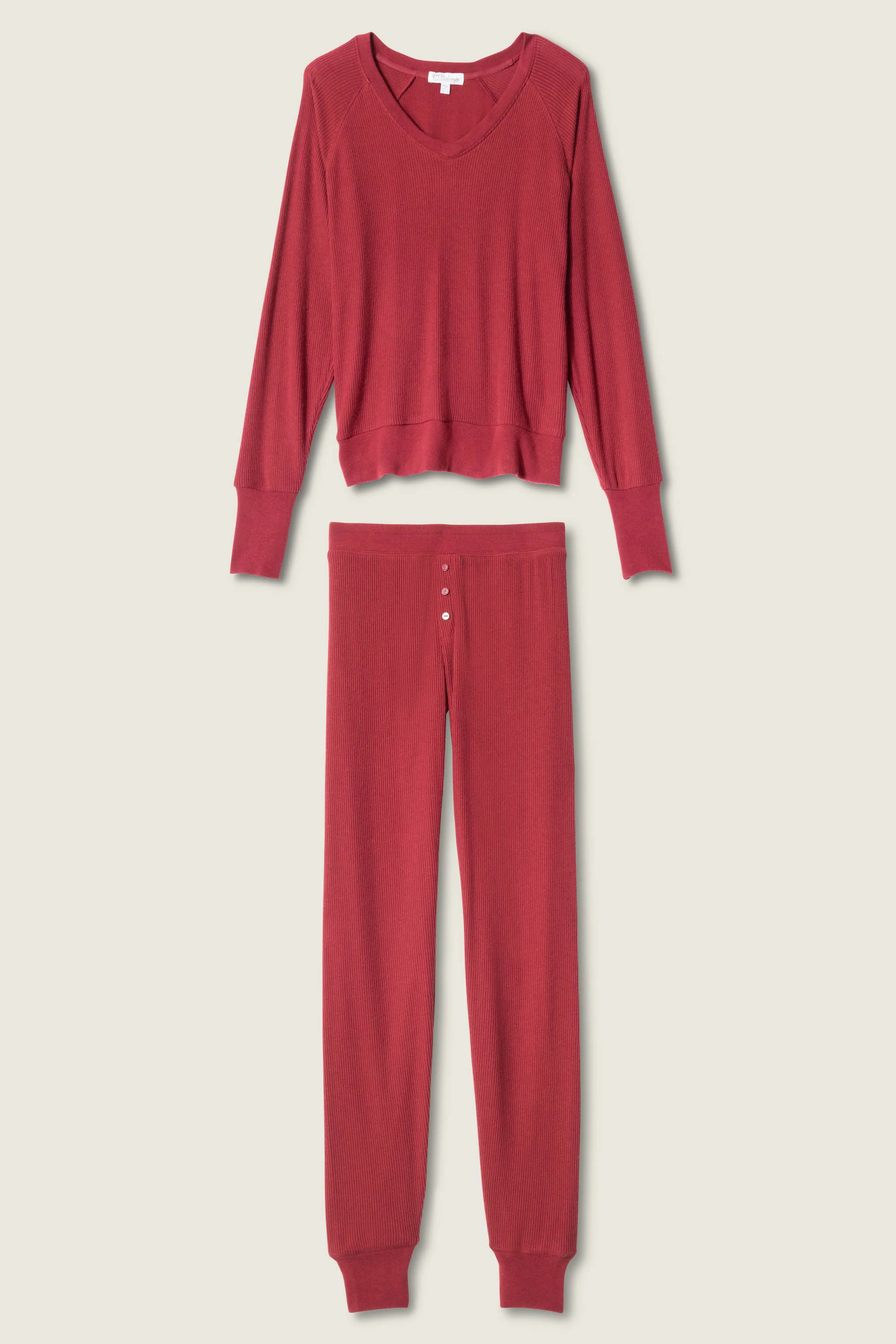 Textured Essentials Port Long PJ Set - Image 6