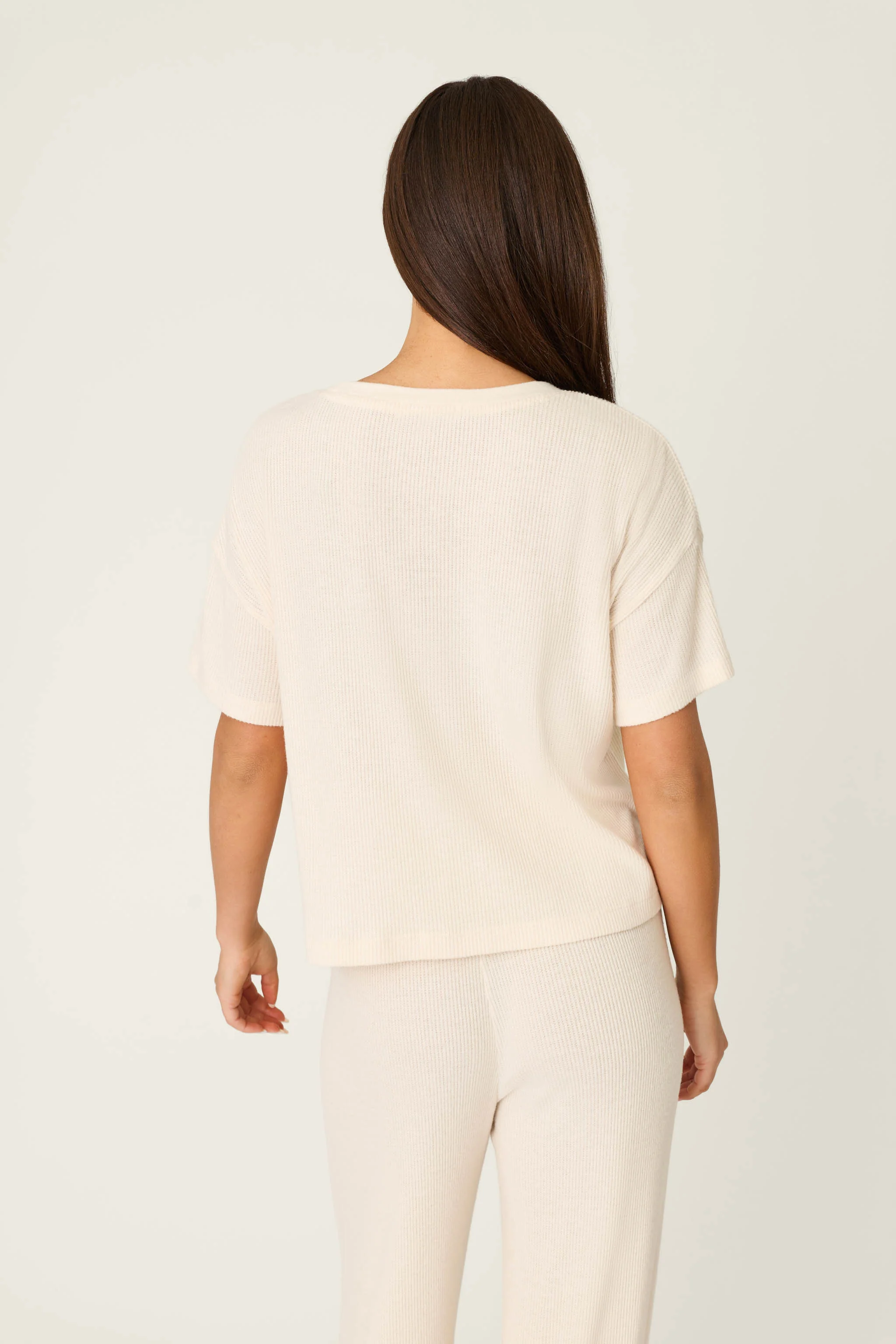Textured Essentials Stone Short Sleeve Top - Image 2
