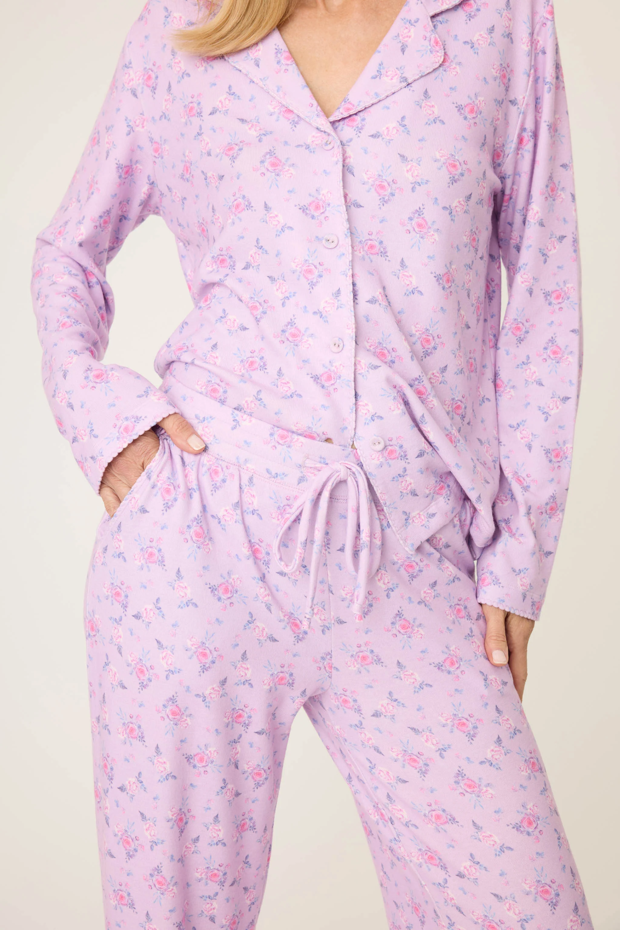 Rose Garden Lilac Floral PJ Set - Image 2