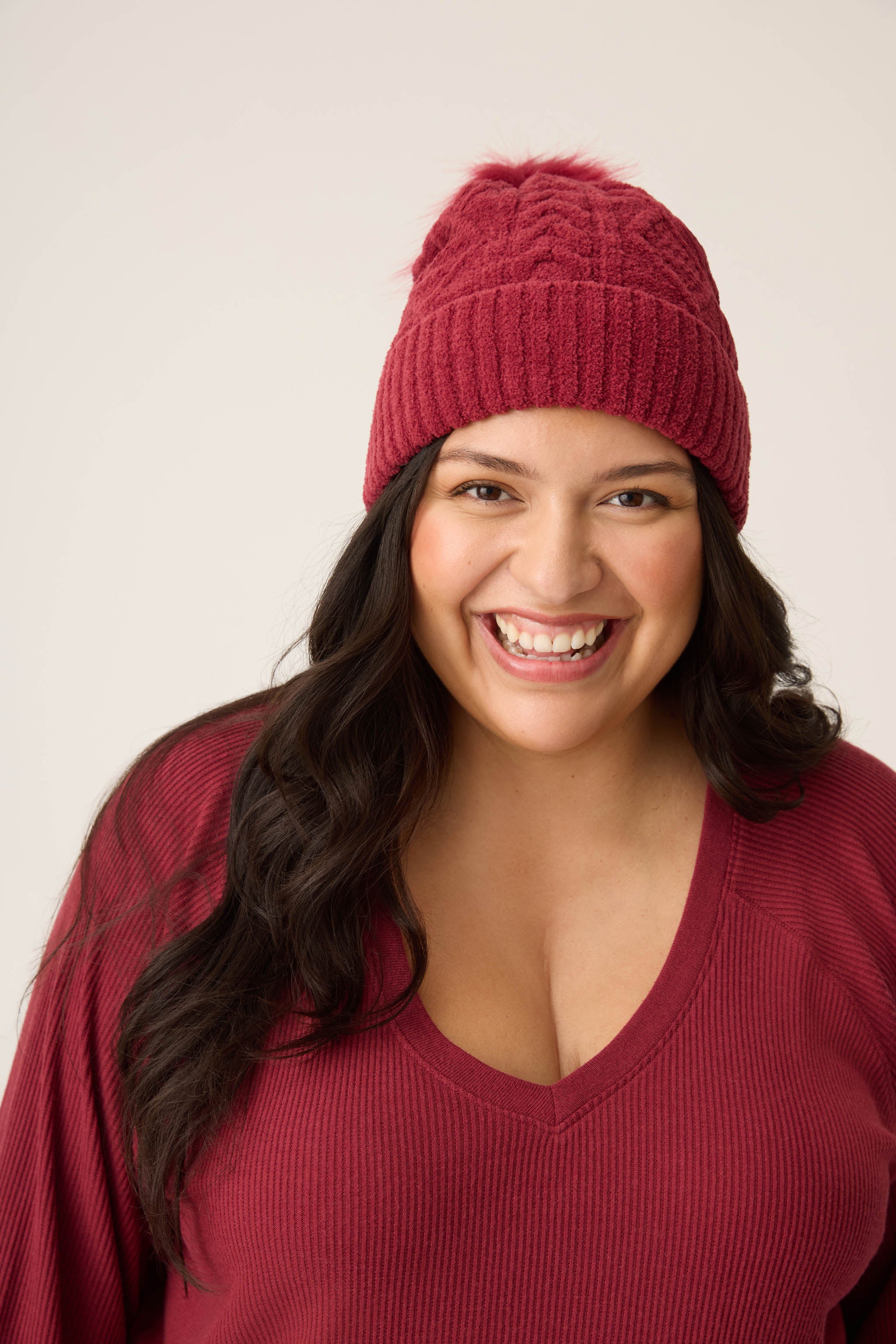 Chenille Cable Knit Port Beanie - Image 2