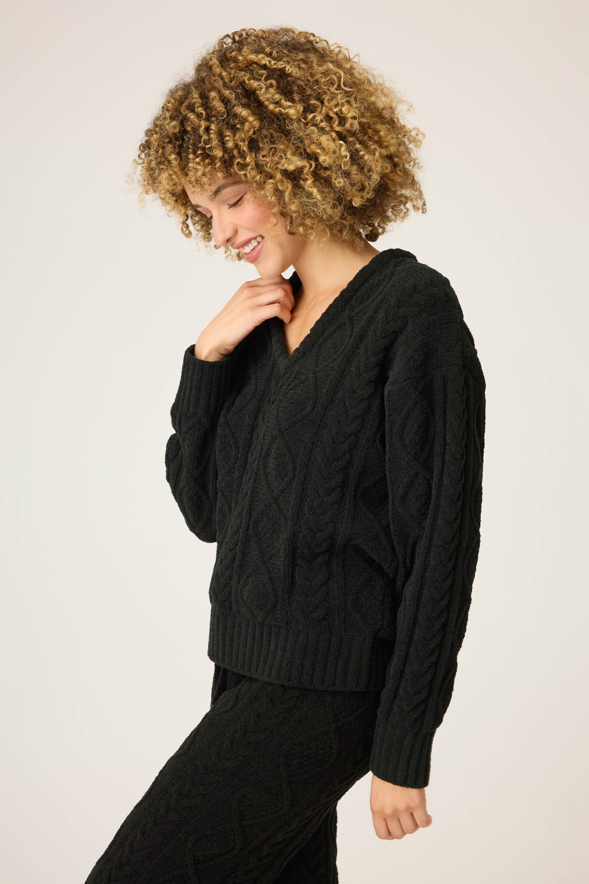 Chenille Cable Knit Long Sleeve Top - Image 4