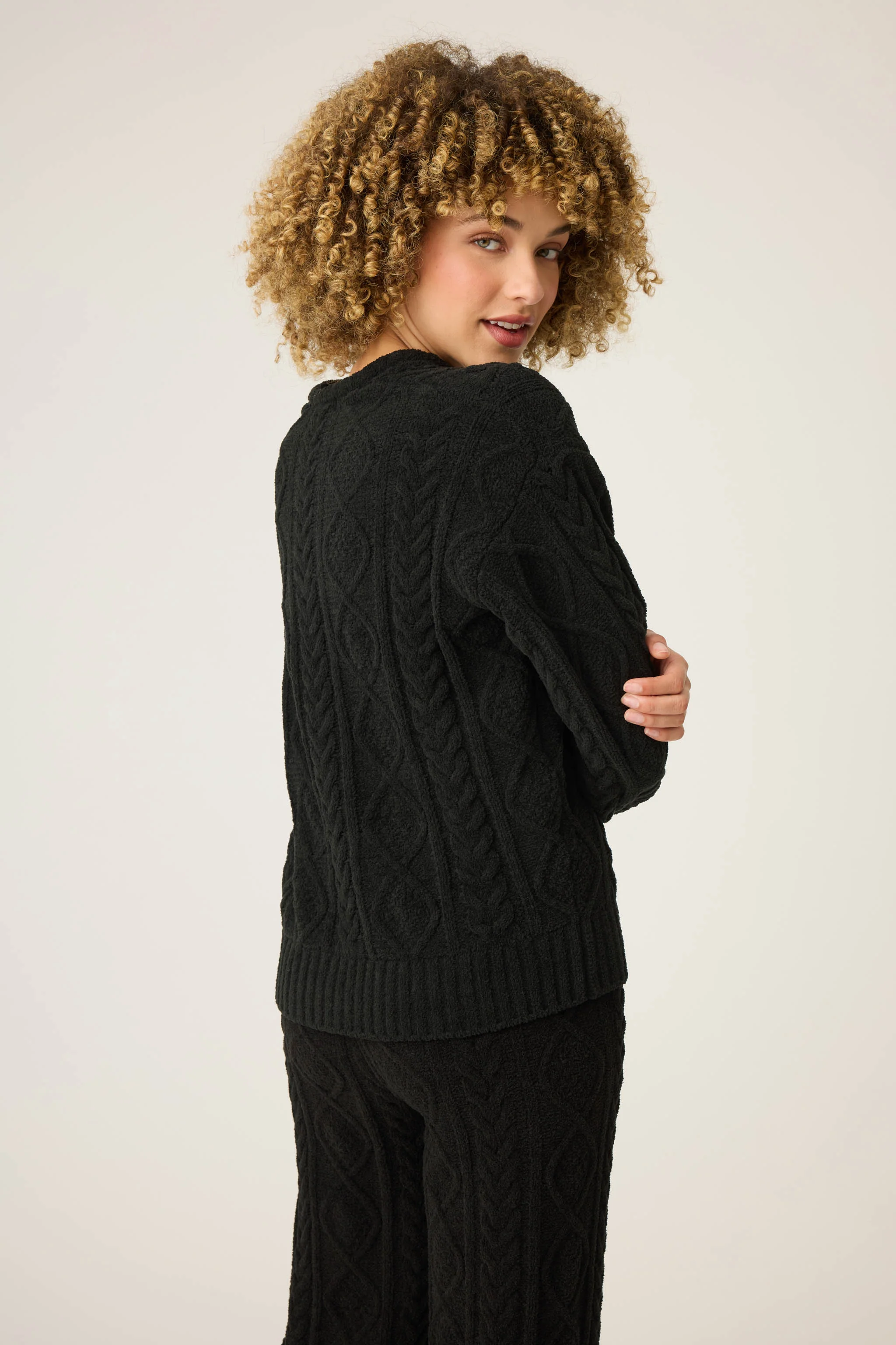 Chenille Cable Knit Long Sleeve Top - Image 5