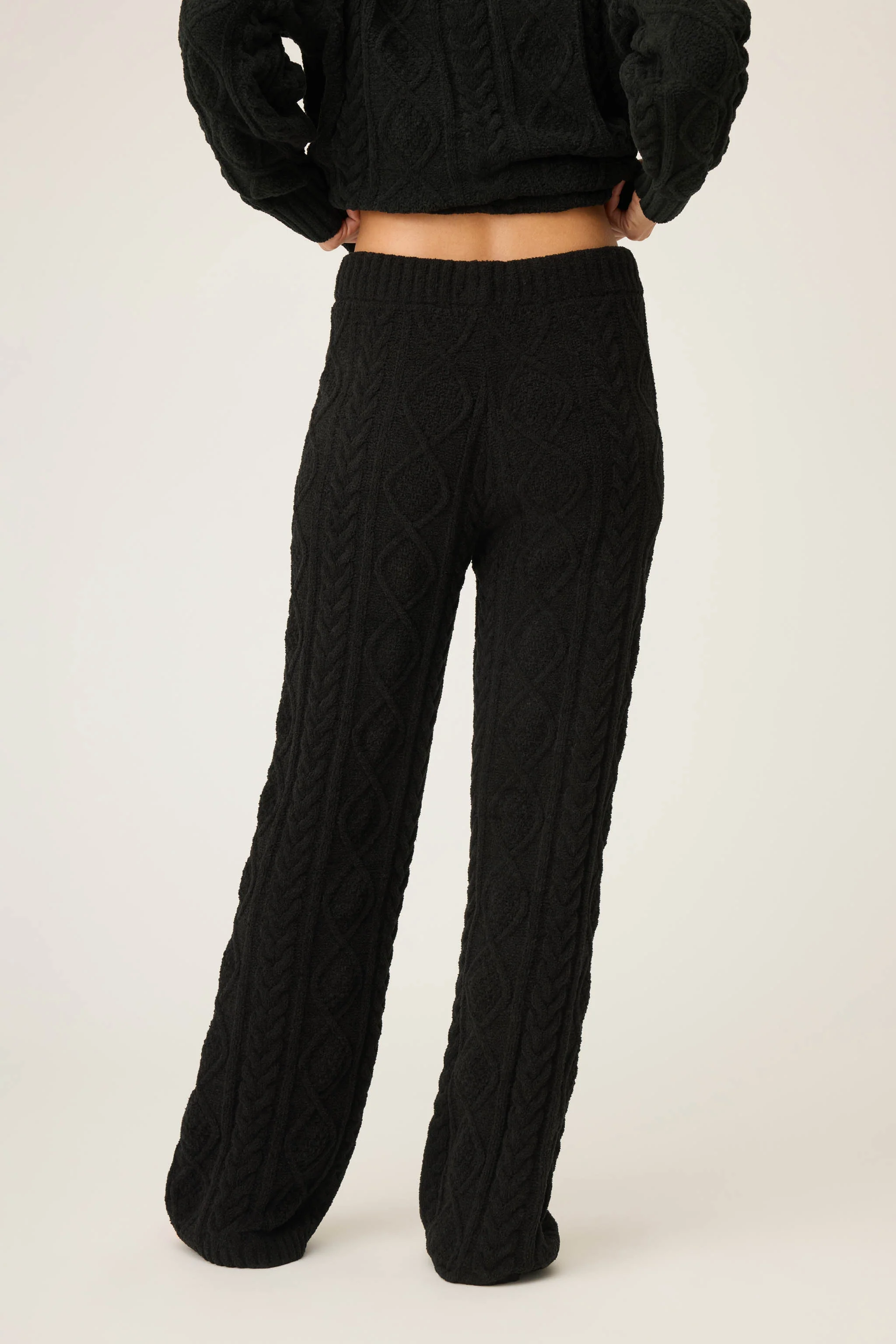 Chenille Cable Knit Open Leg Pants - Image 5