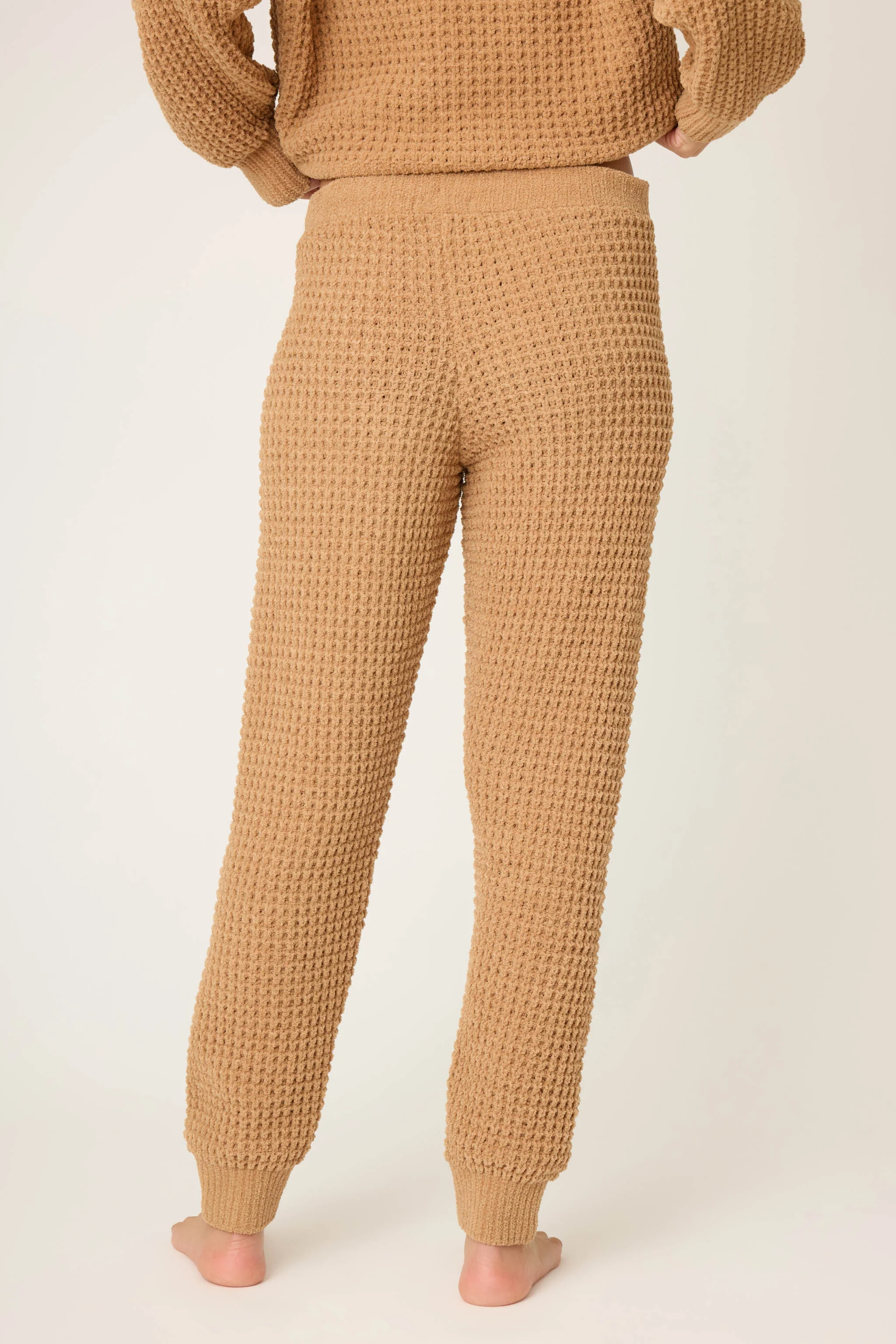 Chenille Waffle Caramel Banded Pants - Image 5