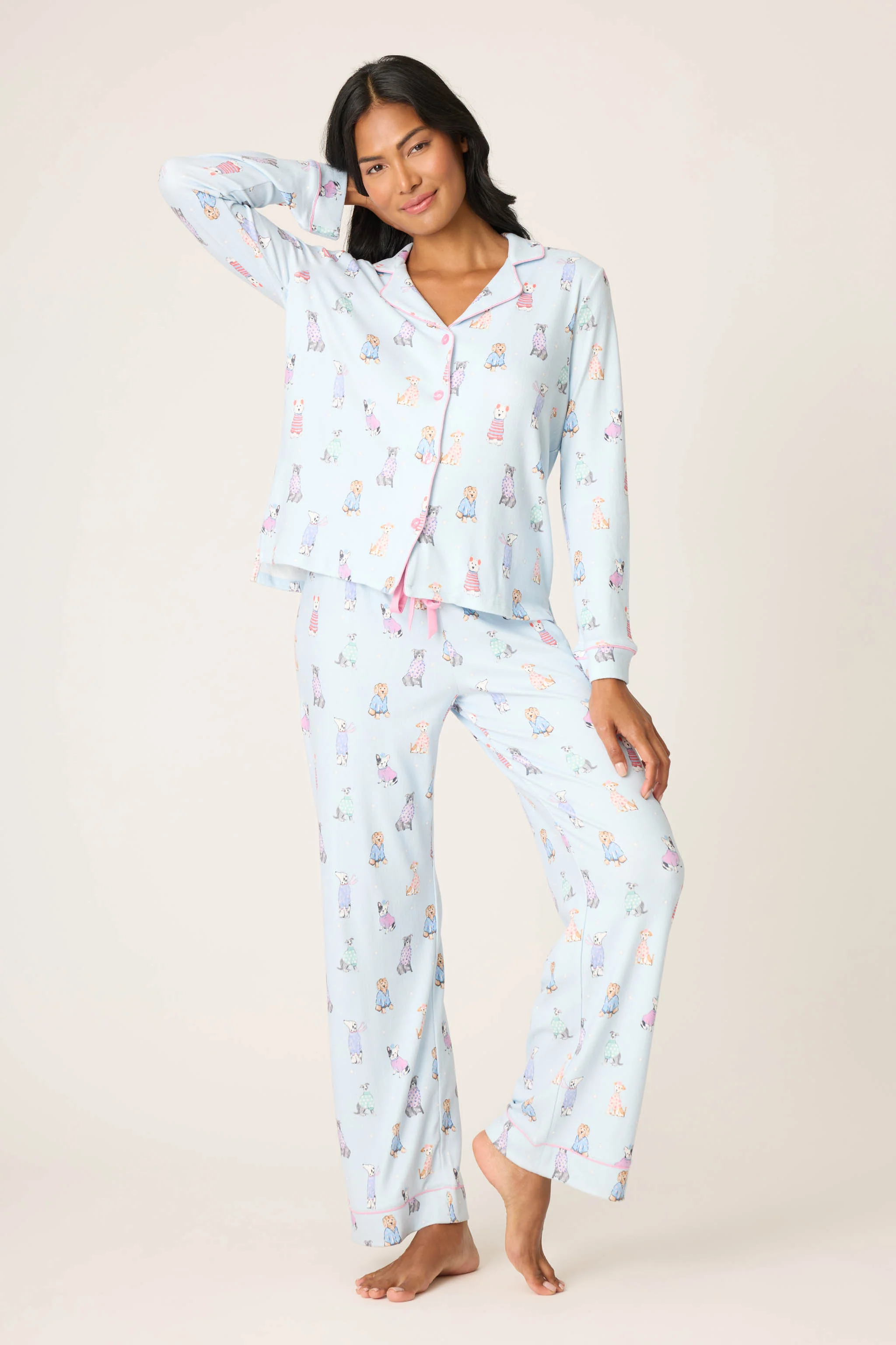 Doggone Cold Dog Print Pointelle PJ Set - Image 3