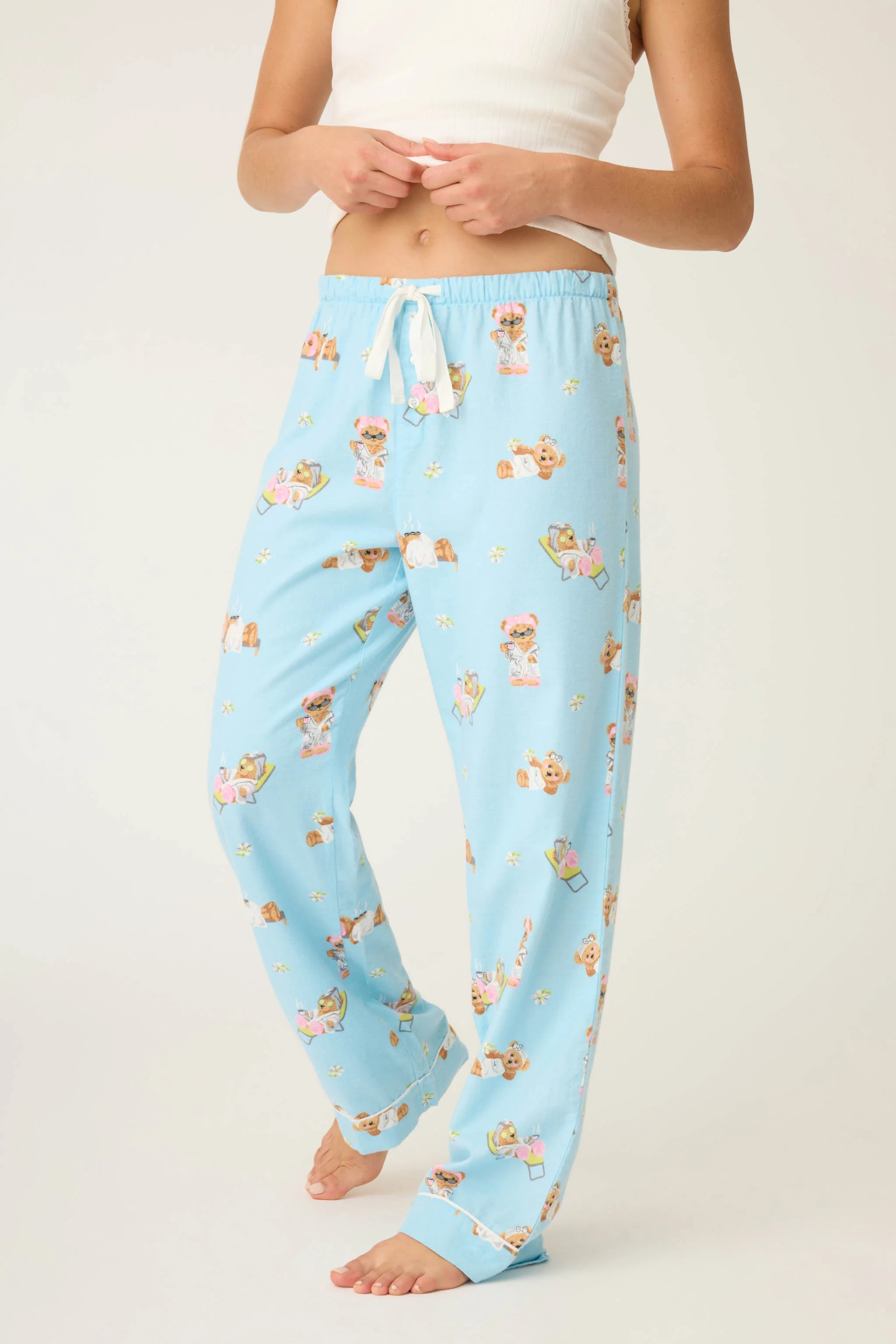 Beary Cute Bear Print Flannel Pants - Image 5