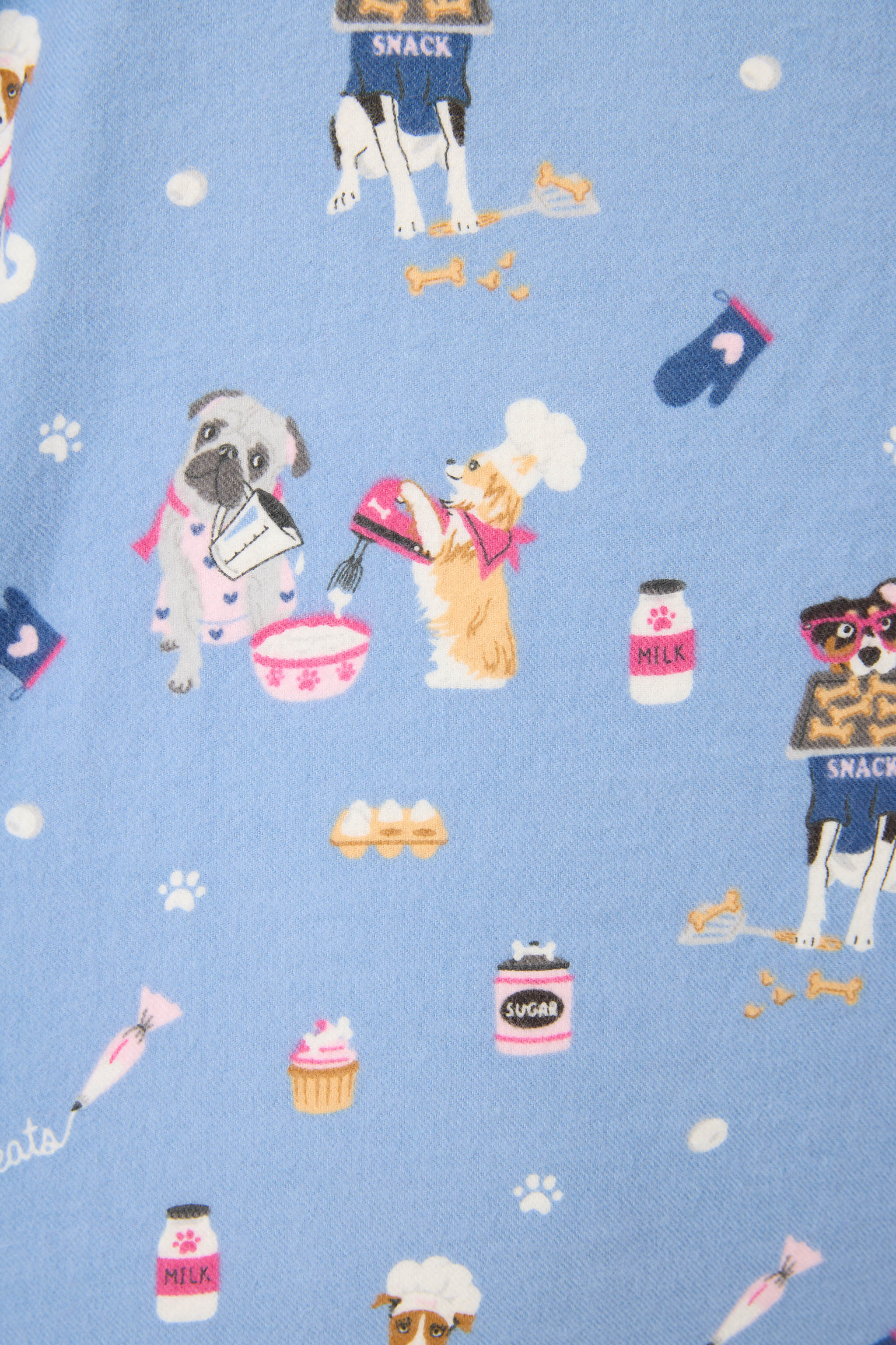 Baked Woof Love Dog Print 3-Piece Flannel PJ Set - Image 2