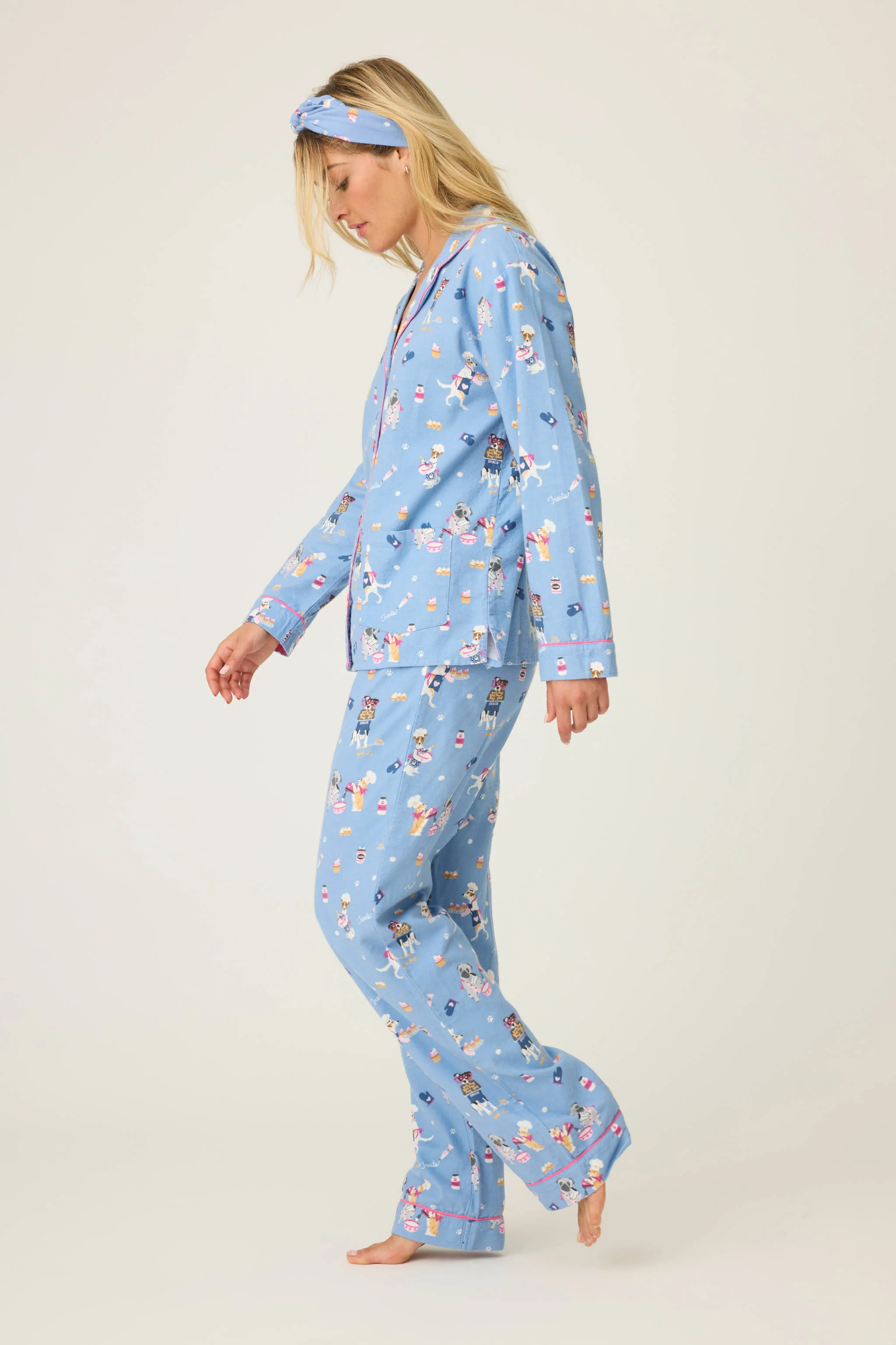 Baked Woof Love Dog Print 3-Piece Flannel PJ Set - Image 5