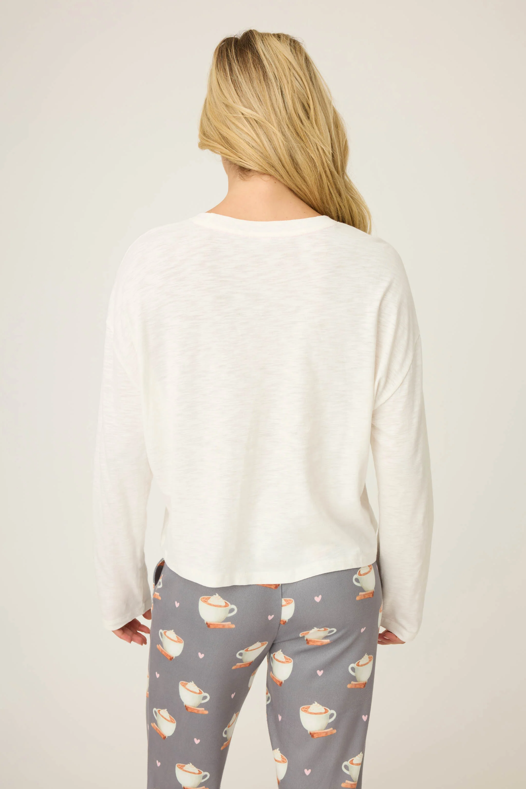 Love You A Latte Coffee Print Long Sleeve Top - Image 6