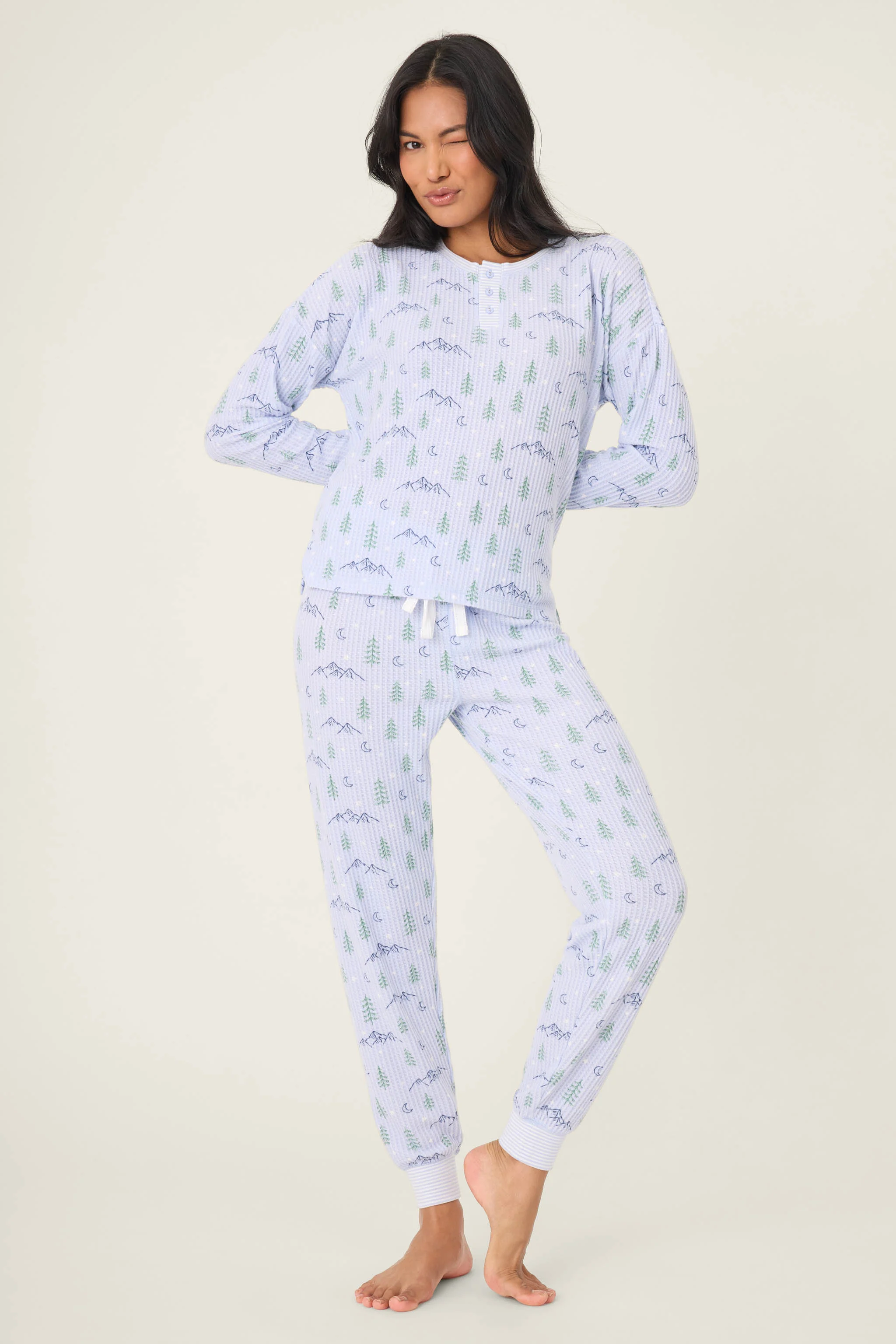 Ski Jammie Classics Mountain Dreams Print PJ Set - Image 3