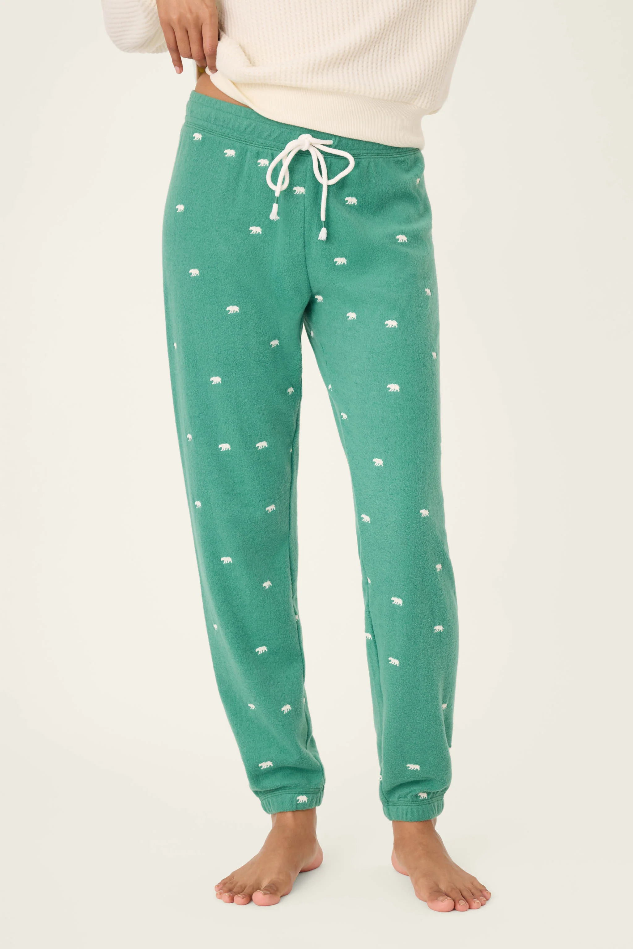 The Outsider Embroidered Bear Fleece Banded Pants