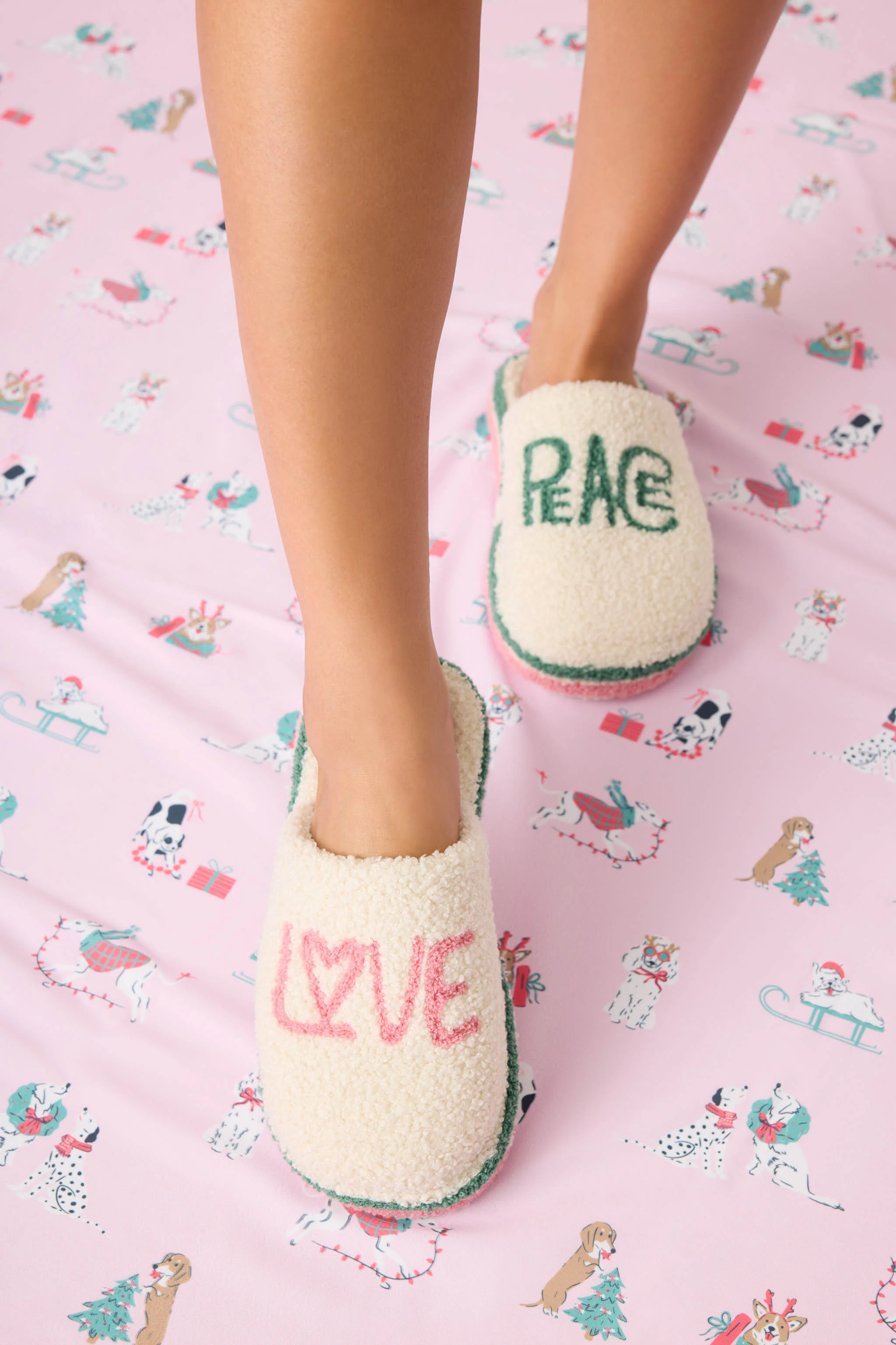 Peace & Pawlidays Ivory Slippers - Image 2