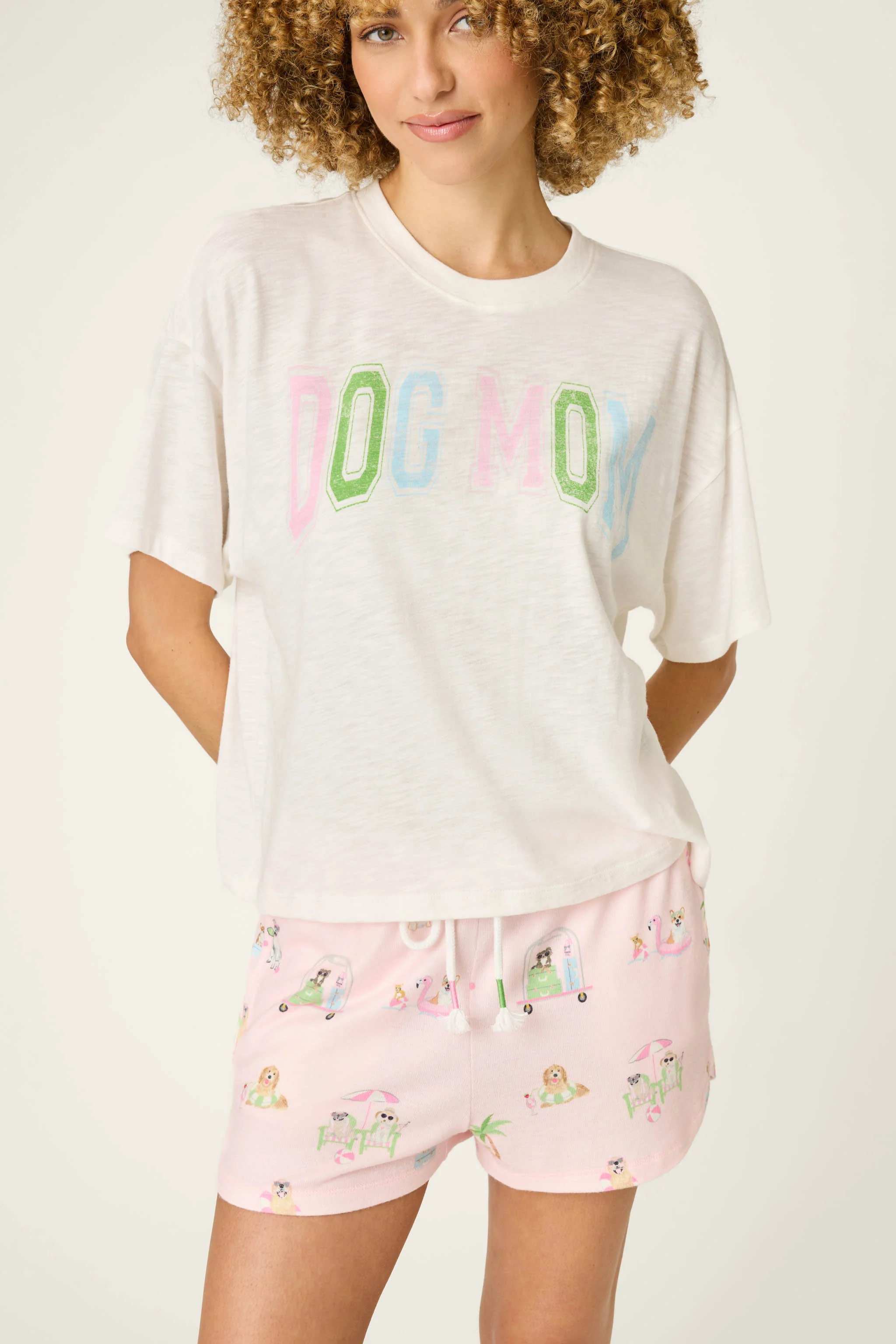 Pupcation Palms Dog Mom Graphic Tee