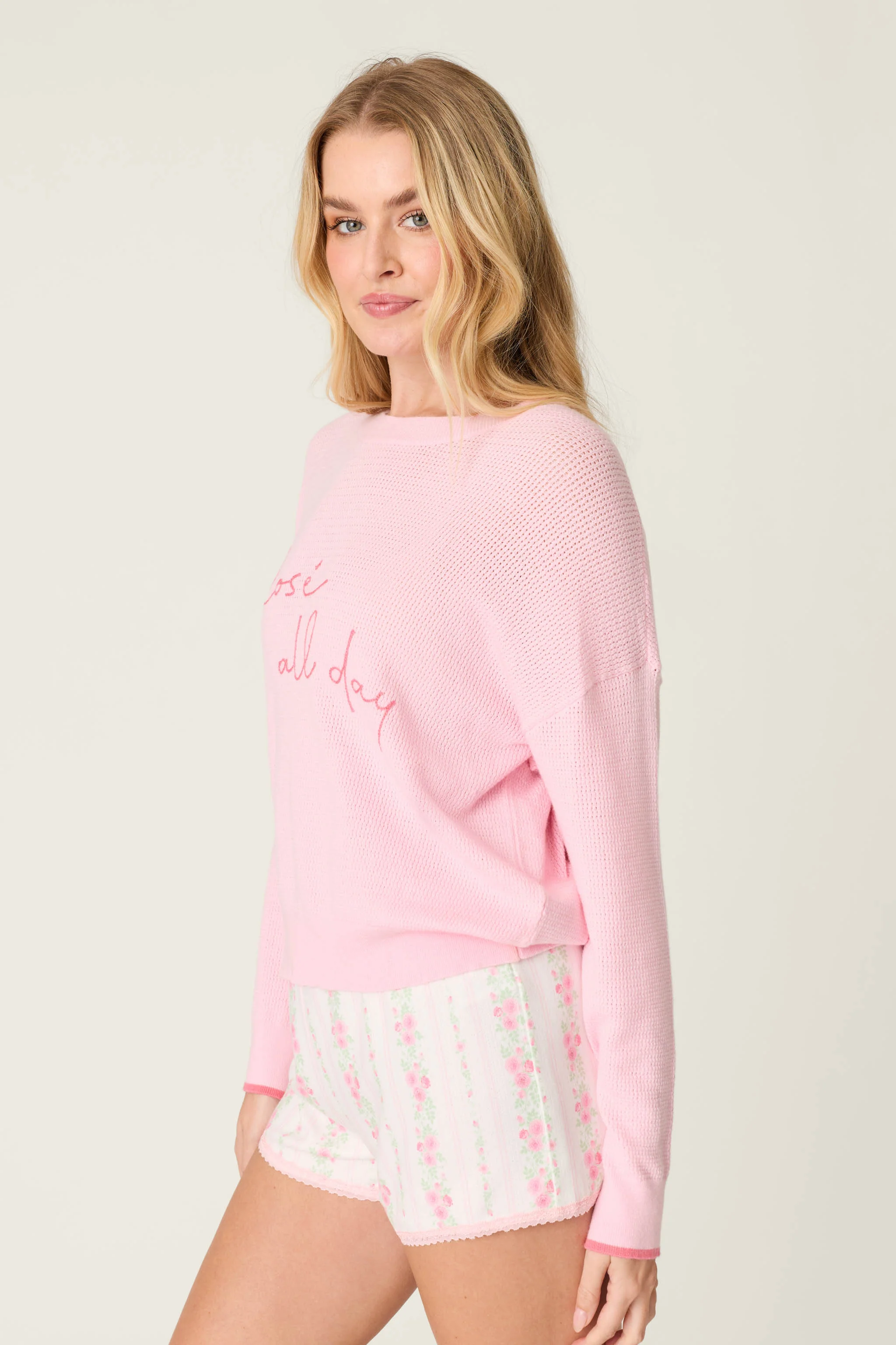 Roses Are Pink Rosé All Day Snuggle Sweater - Image 4
