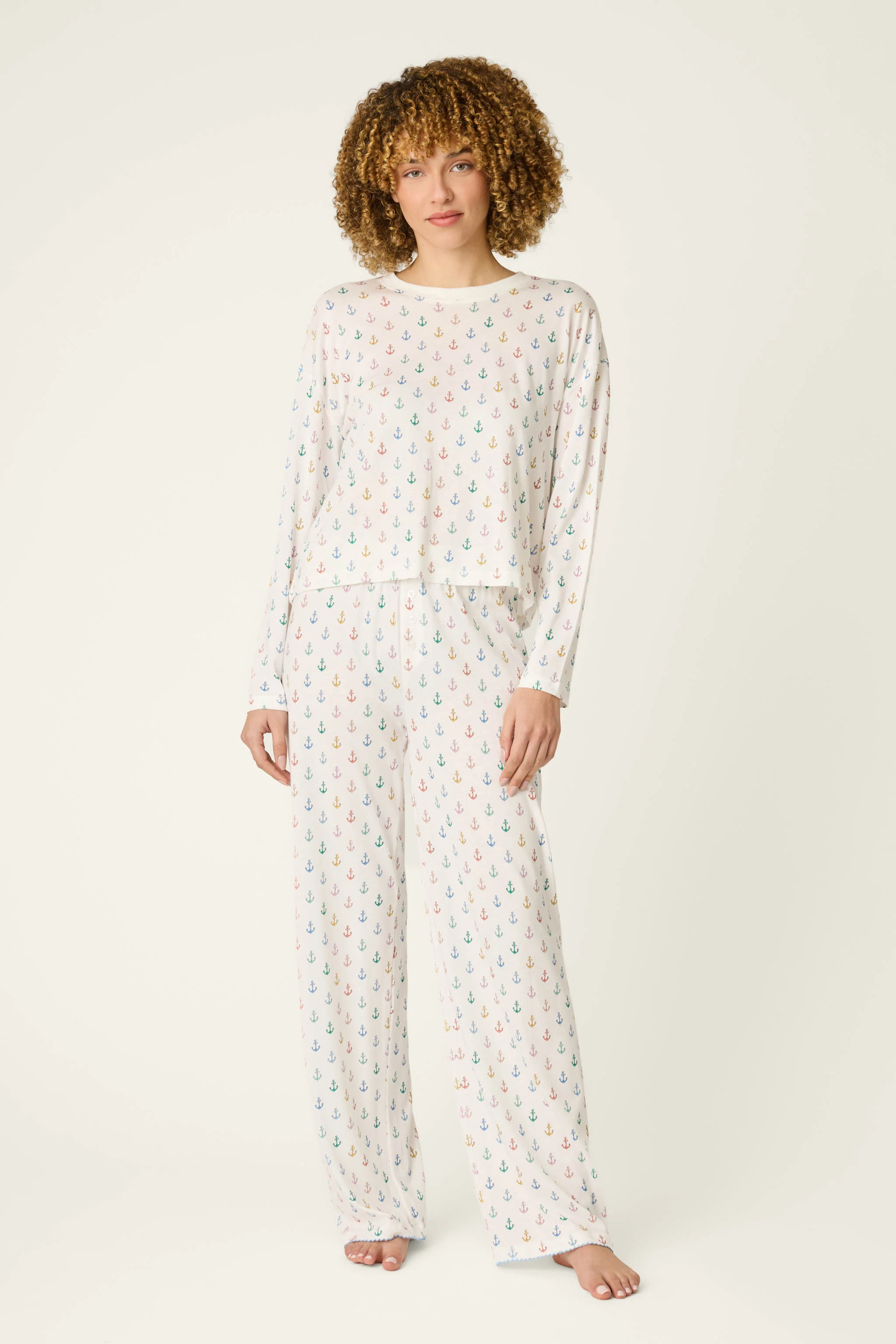 Meet Me By The Sea Anchors Aweigh Long Sleeve Top - Image 3