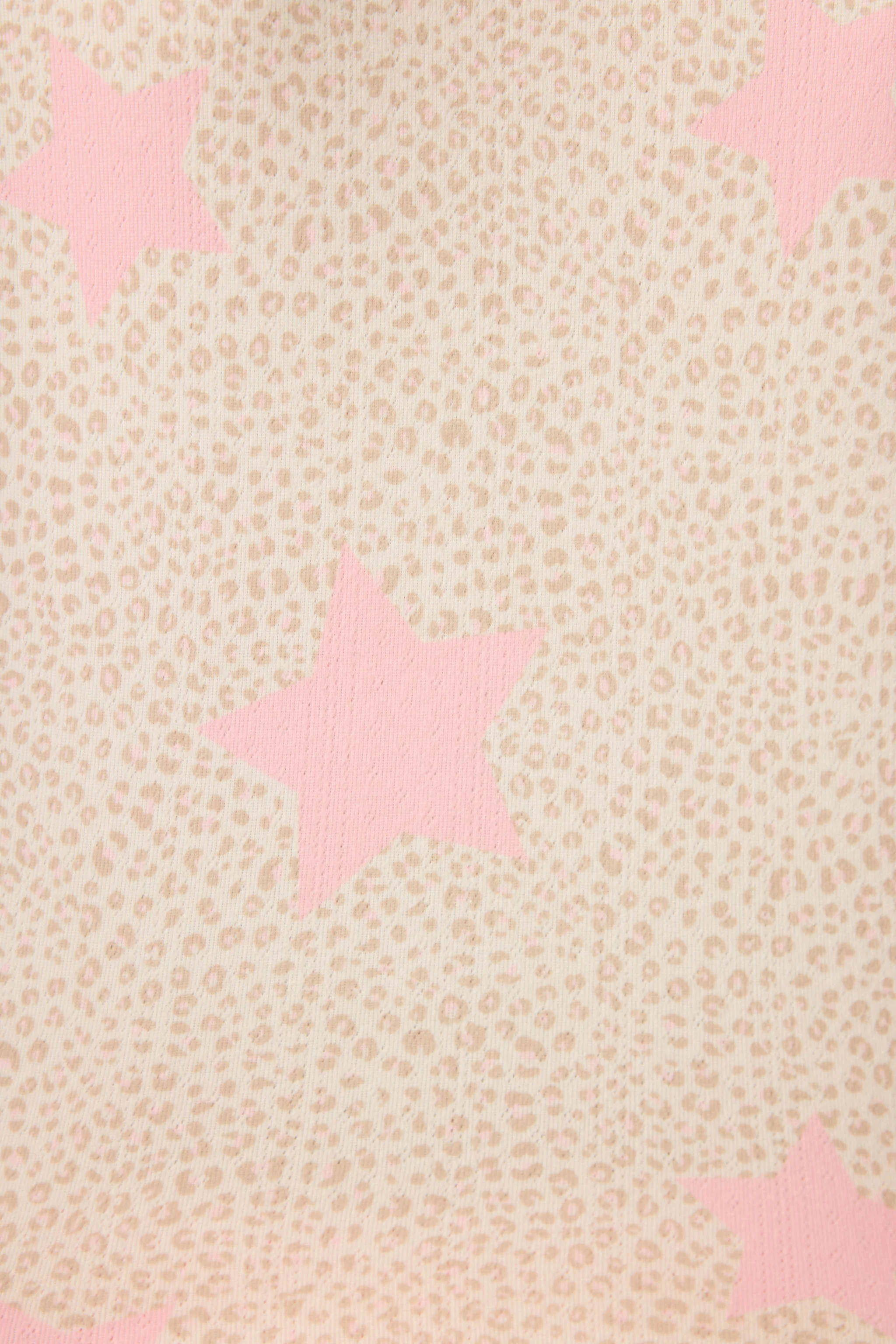 Stay Wild Leopard & Star Print Pointelle Fitted Long Sleeve Top - Image 7