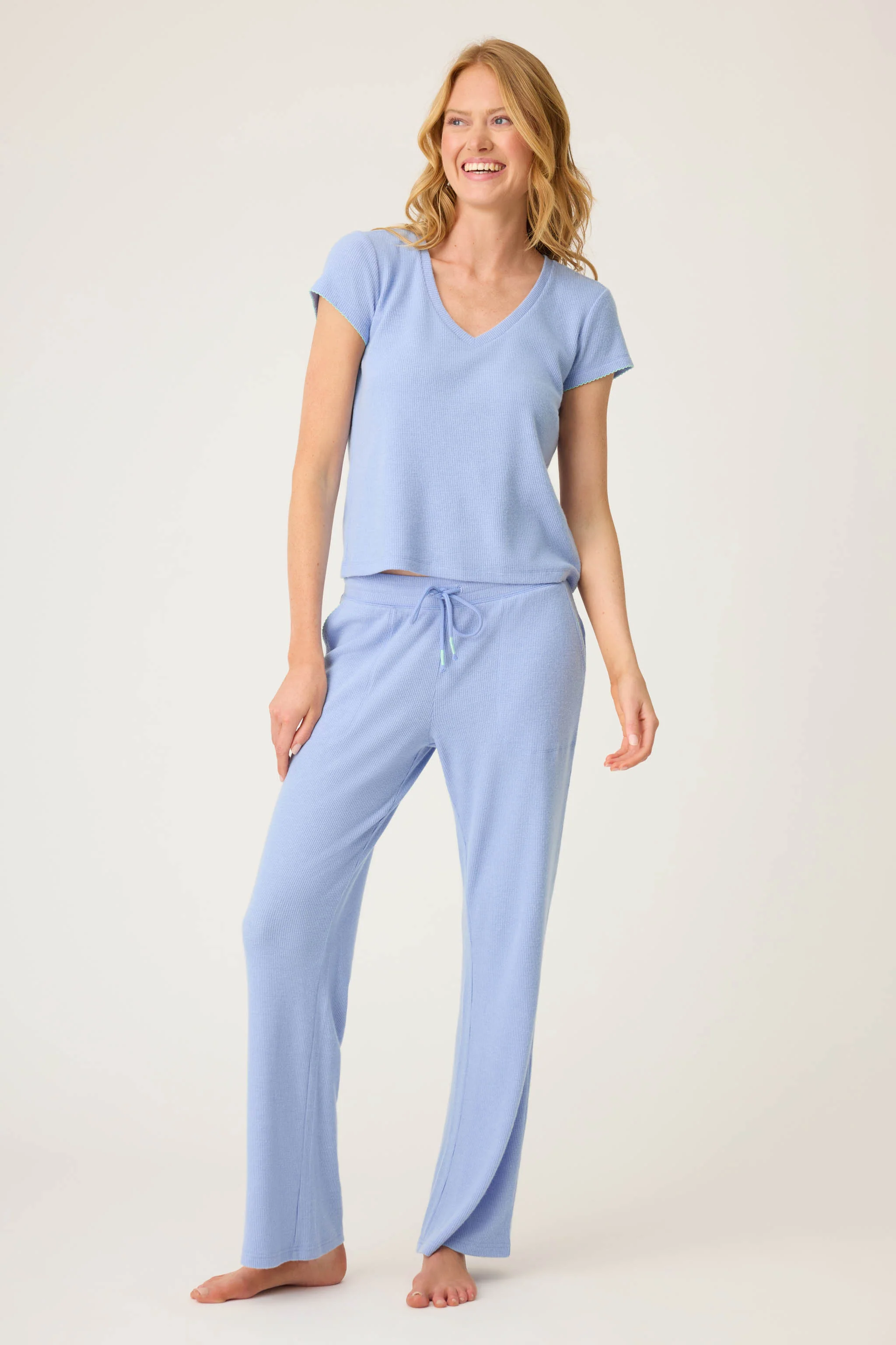 Vacay Vibes Baby Peachy Waffle Pants - Image 3