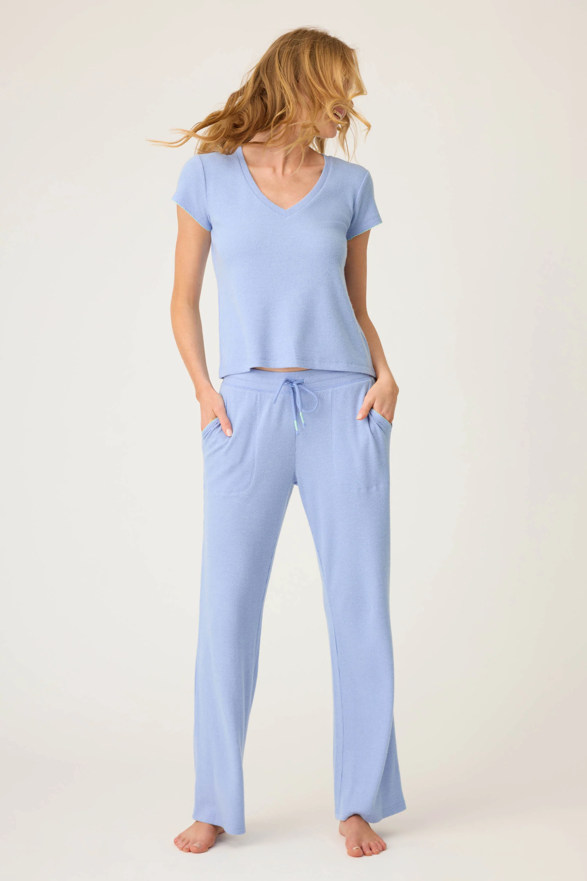 Vacay Vibes Baby Peachy Waffle Pants - Image 5