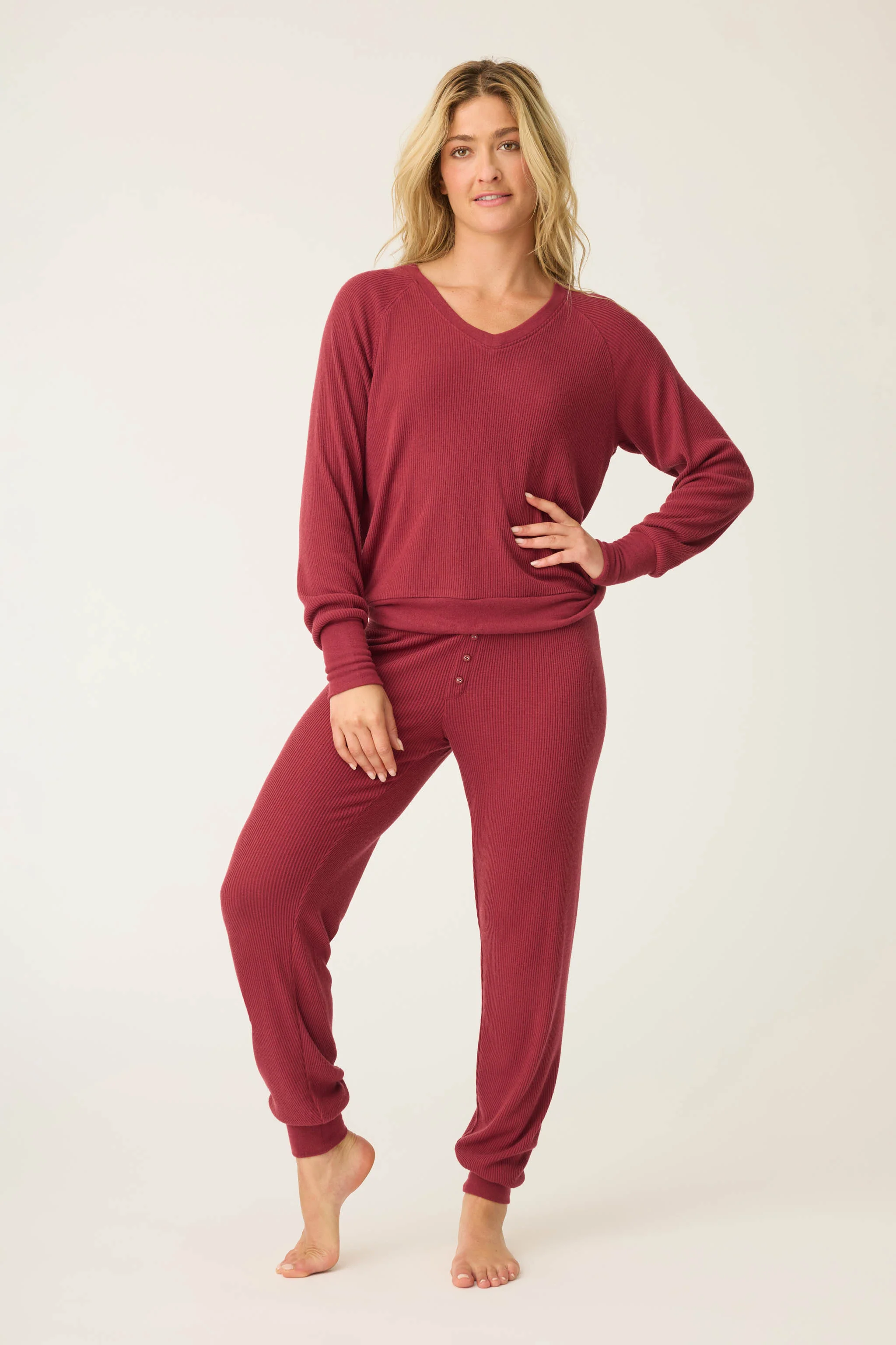 Textured Essentials Port Long Sleeve Top - Image 3