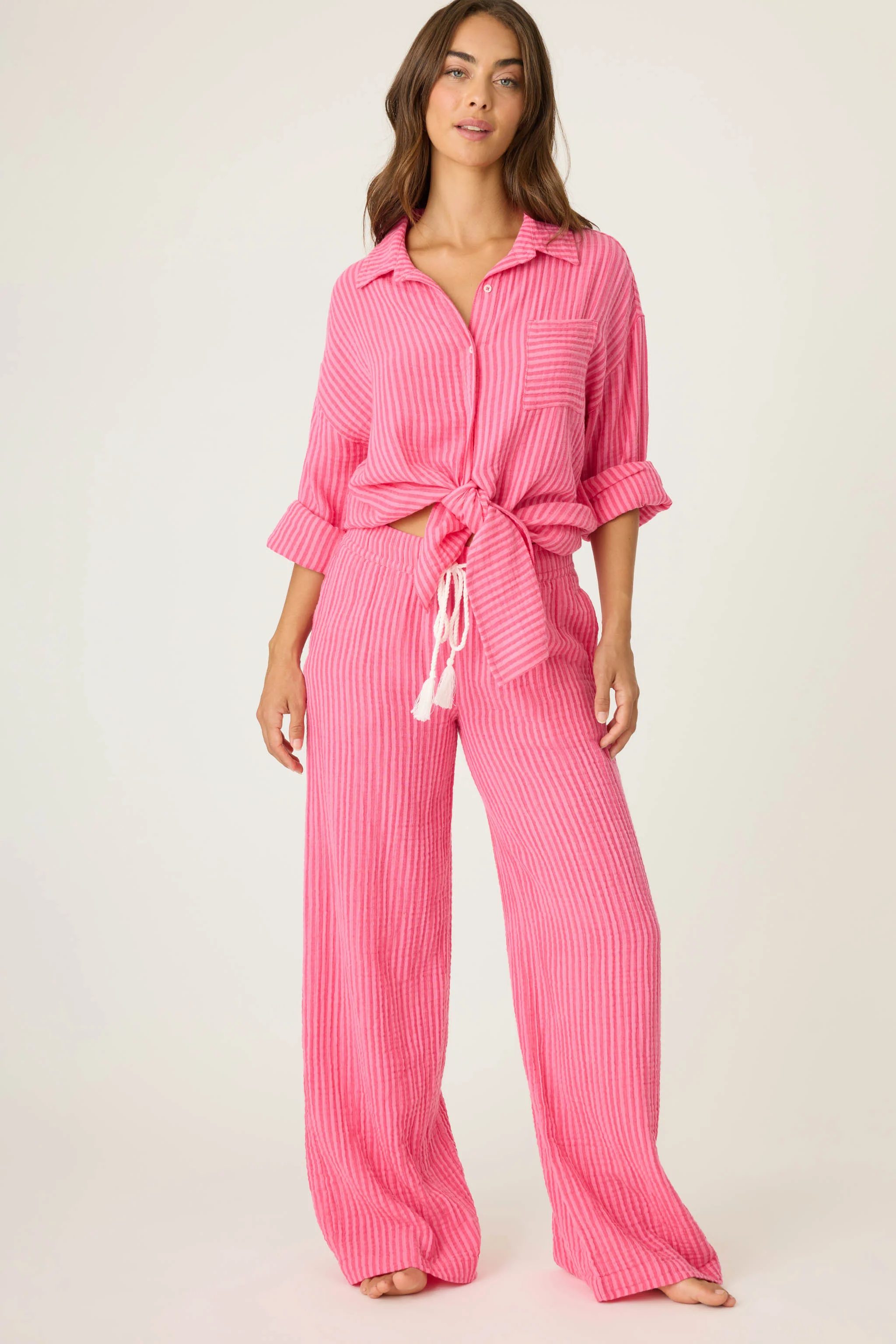 Back From The Beach Striped Gauze Pants - Image 3