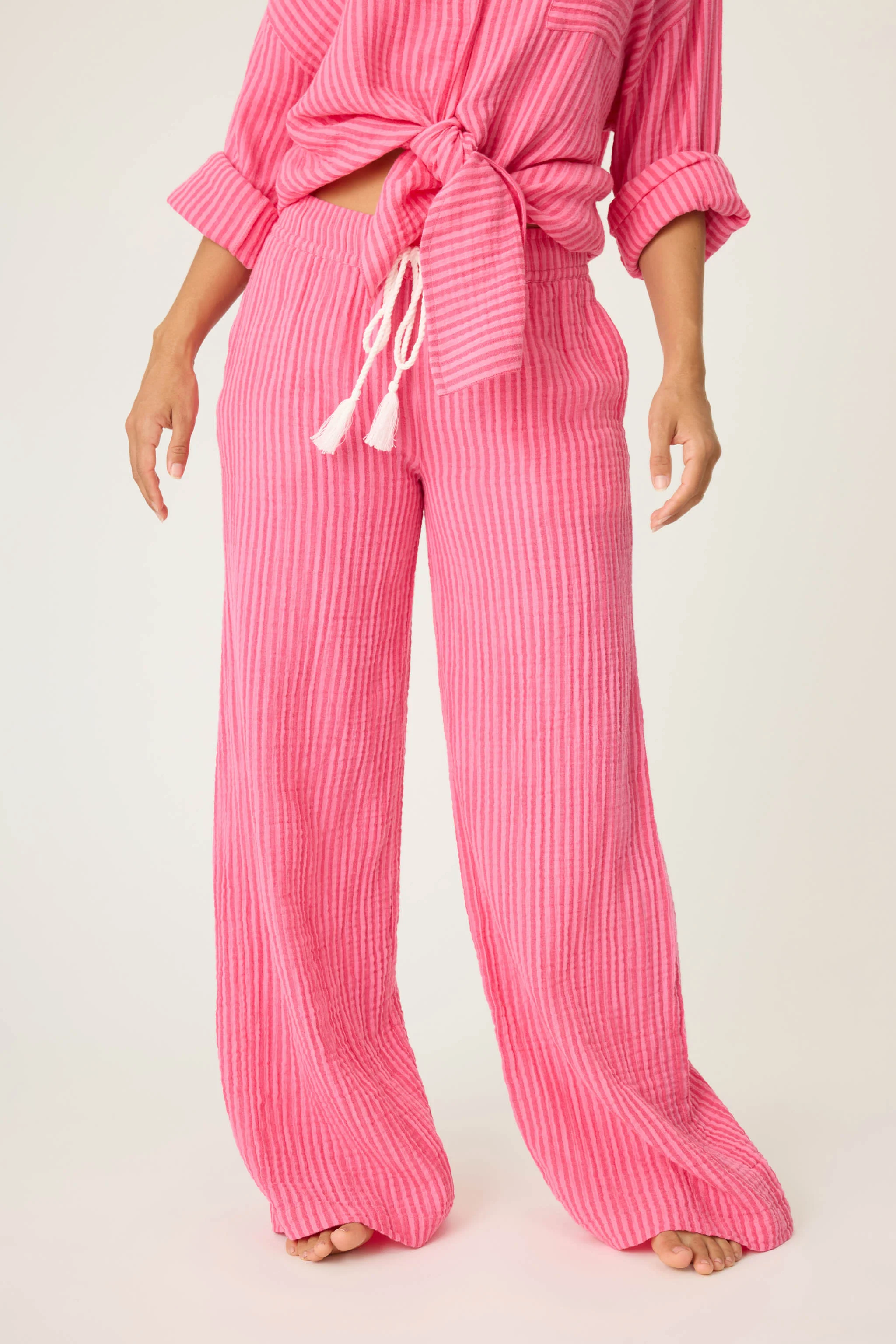 Back From The Beach Striped Gauze Pants - Image 5