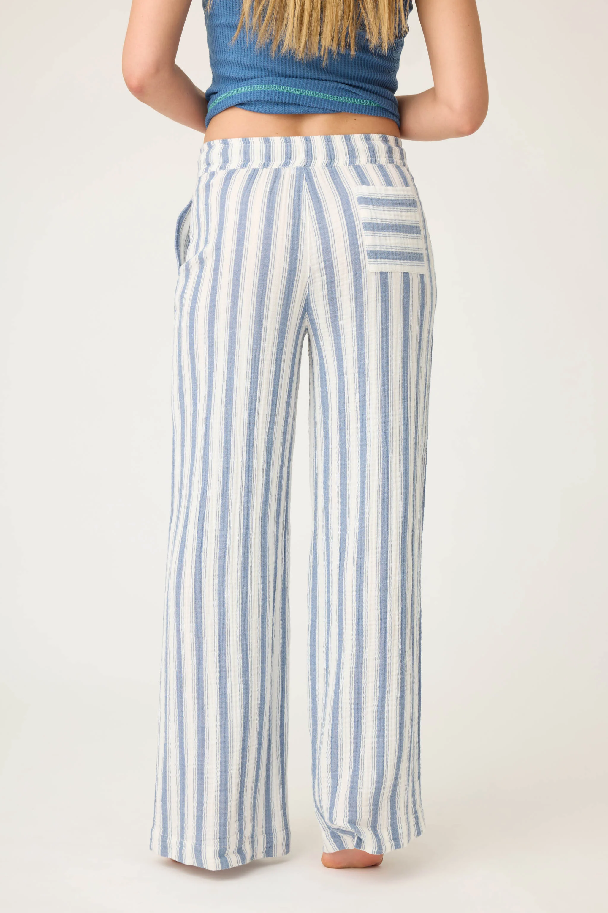 Back From The Beach Striped Gauze Pants - Image 3