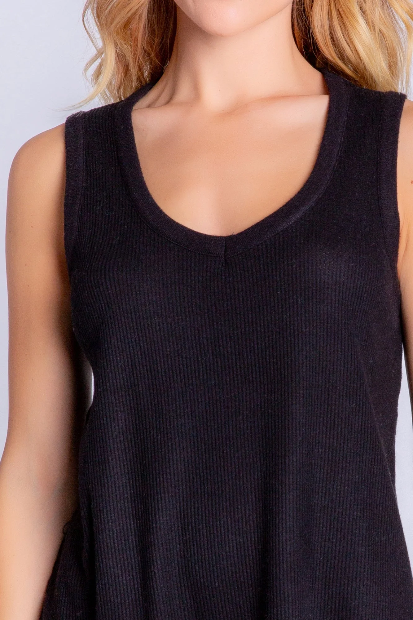 Textured Essentials Black Tank Top - Image 8